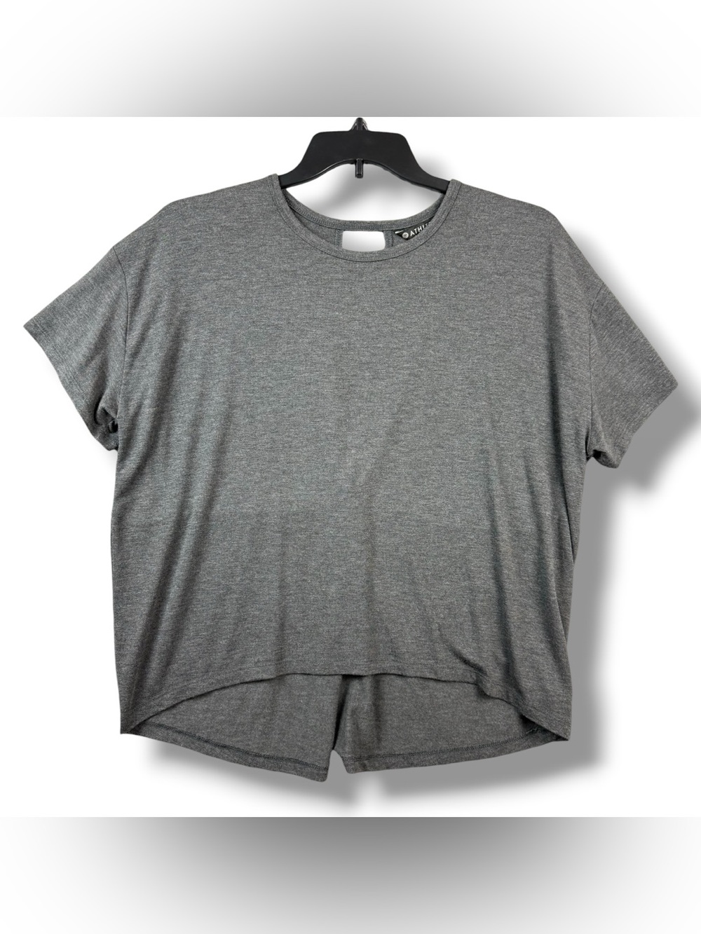 Athleta Essence Twist Back Tee Womens XL Gray Modal Short Sleeve Yoga Top SU18